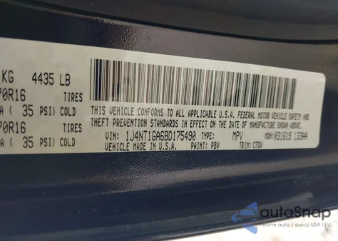 2011 Jeep Patriot Sport from USA, damaged, VIN 1J4NT1GA6BD175490